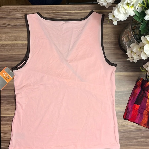 Champion pink with brown trim tank top. - Picture 6 of 10